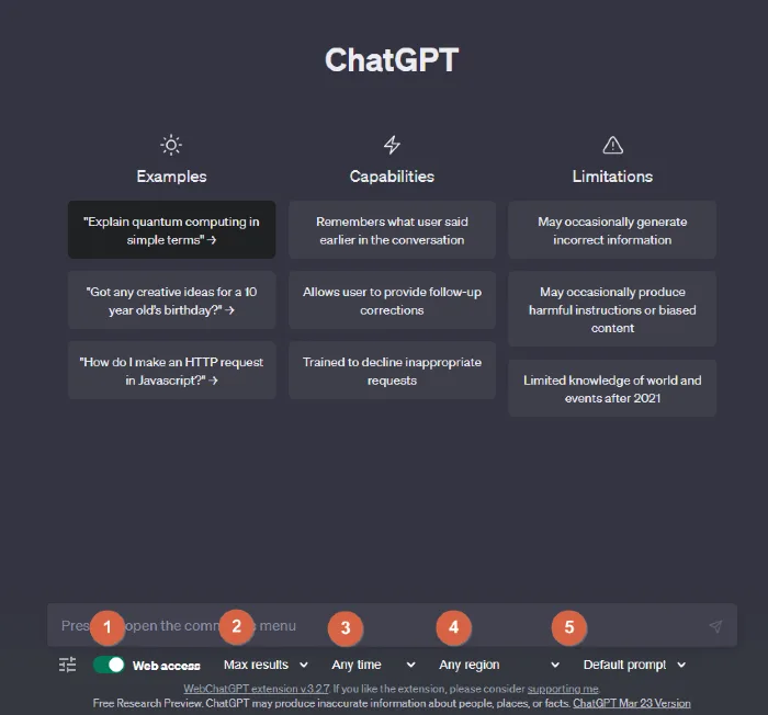 ChatGPT that reflects the latest information - How to use WebChatGPT_02
